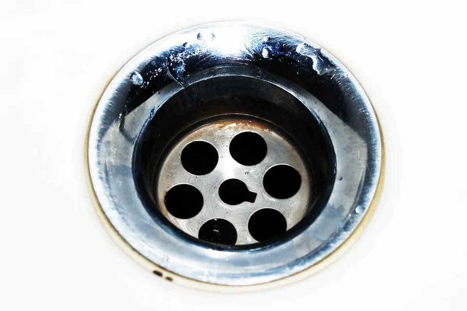 Sink drain close-up - drain and sewage cleaning services in Dubai, UAE