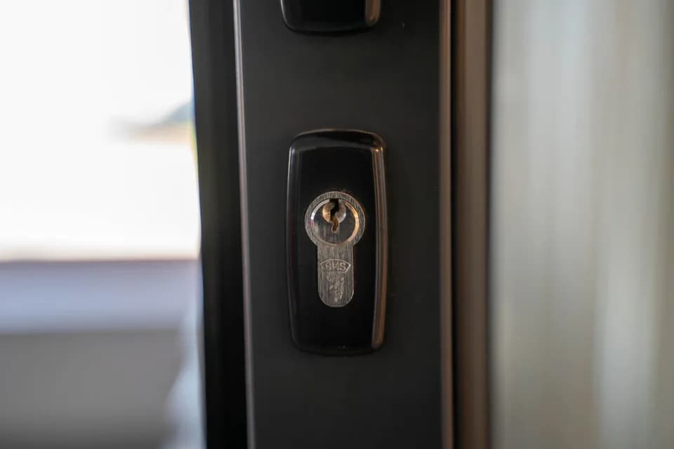 Door lock cylinder close-up - locksmith and lock repair services in Dubai